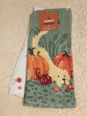 NWT ~ Celebrate Together  Autumn Decorative Kitchen Towels,  Set of 2